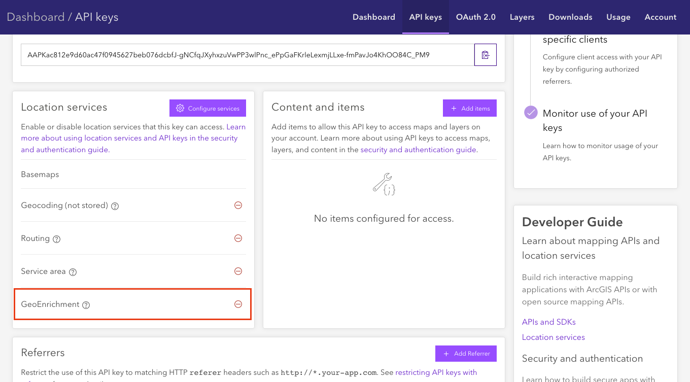Demographics scope added to an API key